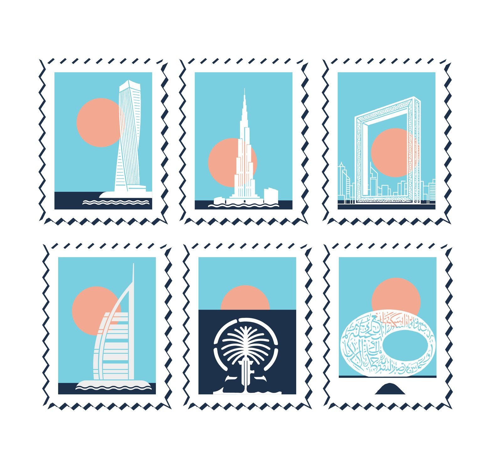 Dubai Municipality: Landmark stamps