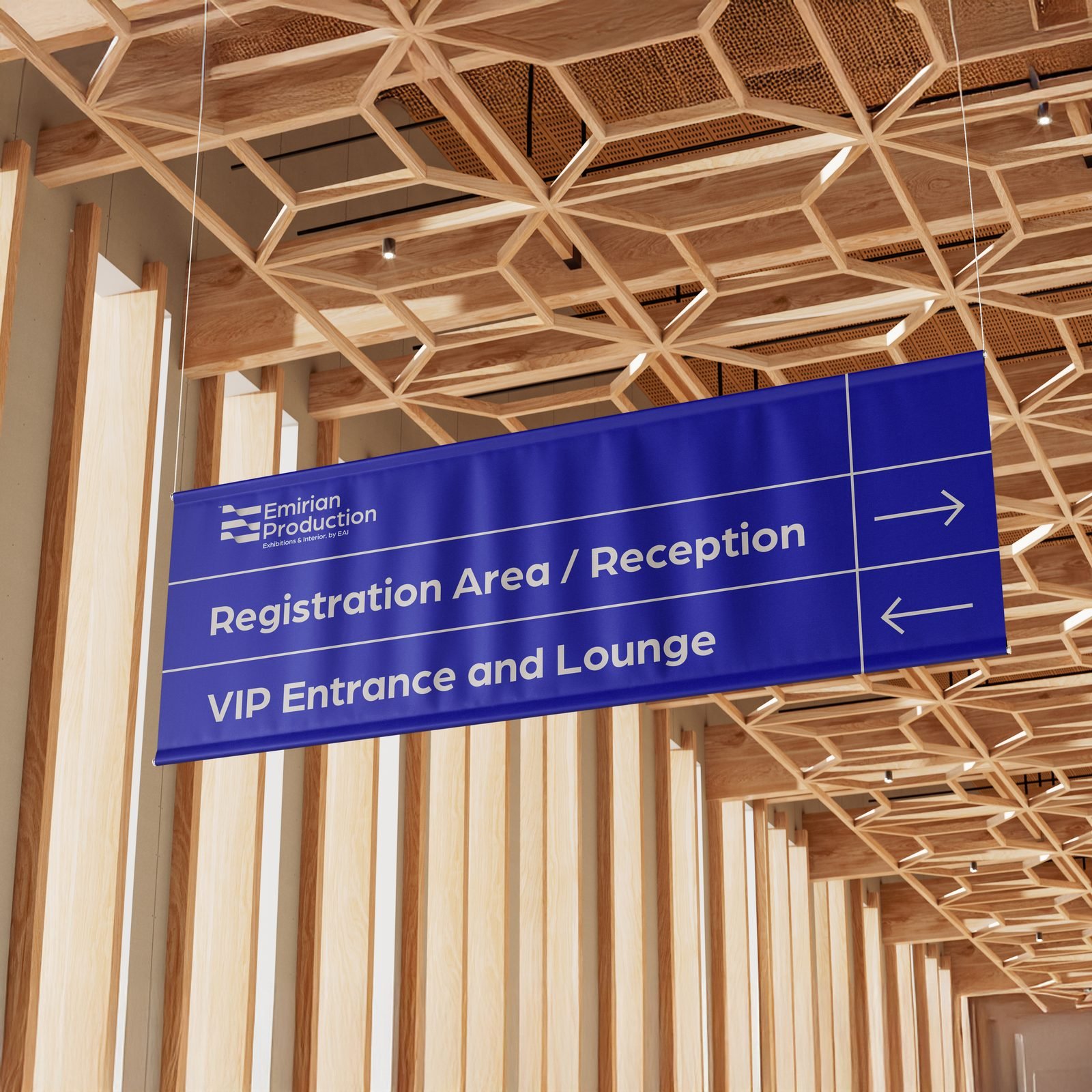 Emirian Production: Hanging wayfinding