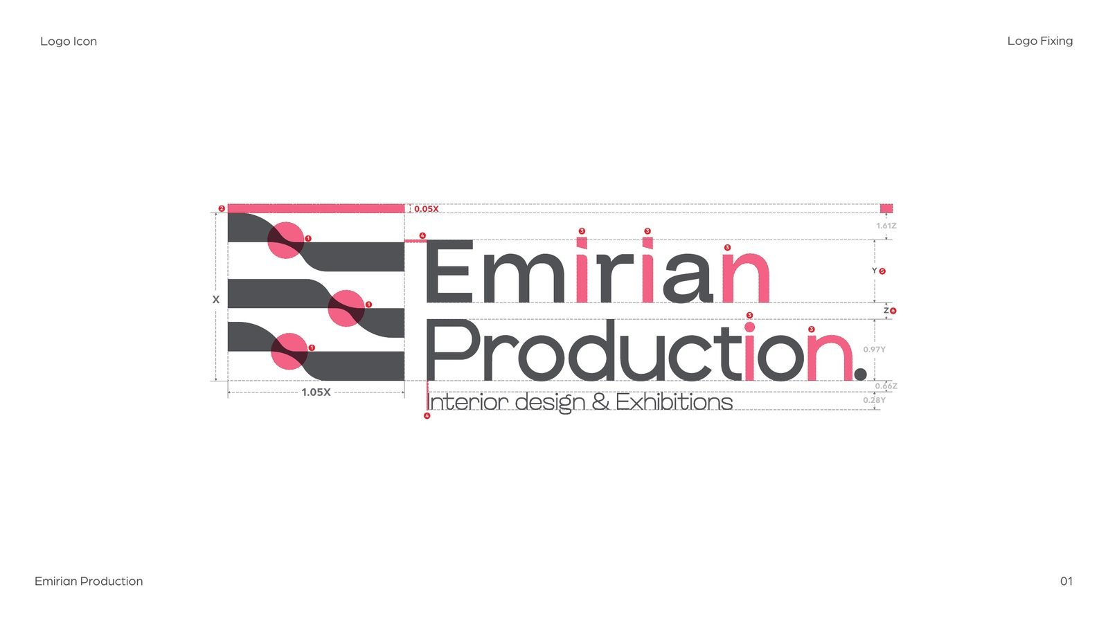 Emirian Production: The original logo, marked up: every issue numbered