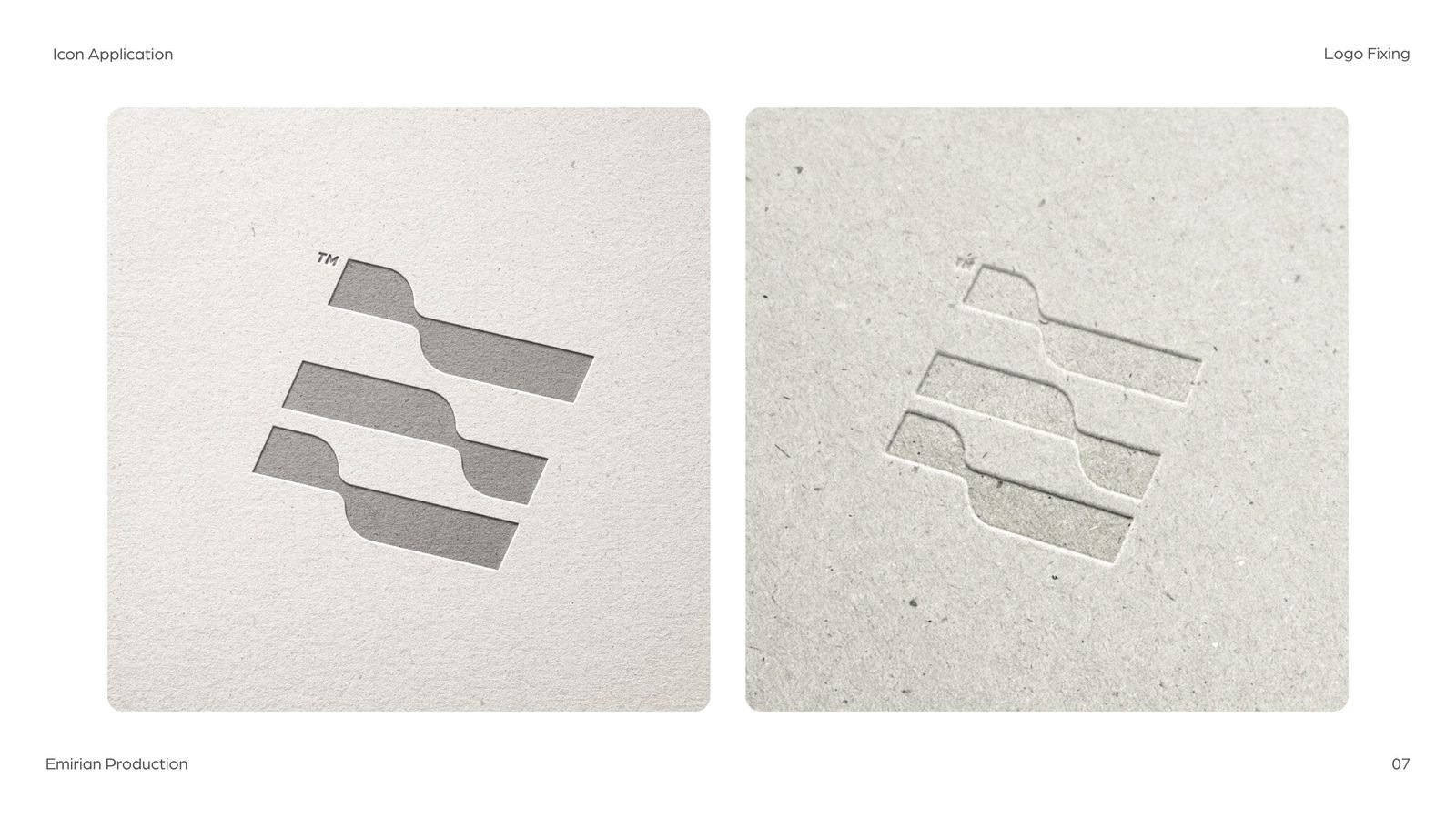 Emirian Production: Embossed and debossed on paper