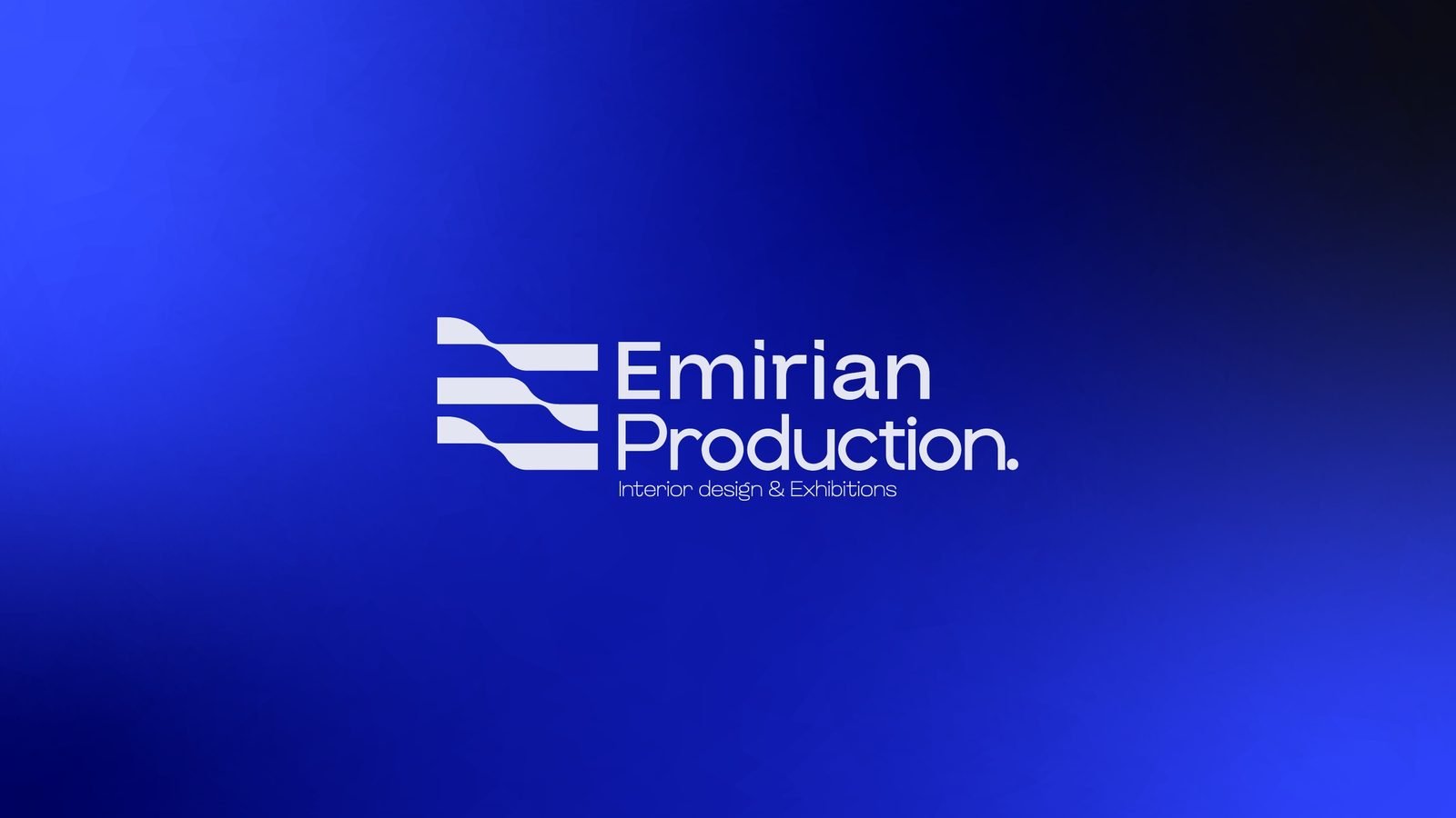 Emirian Production: The original lockup on blue