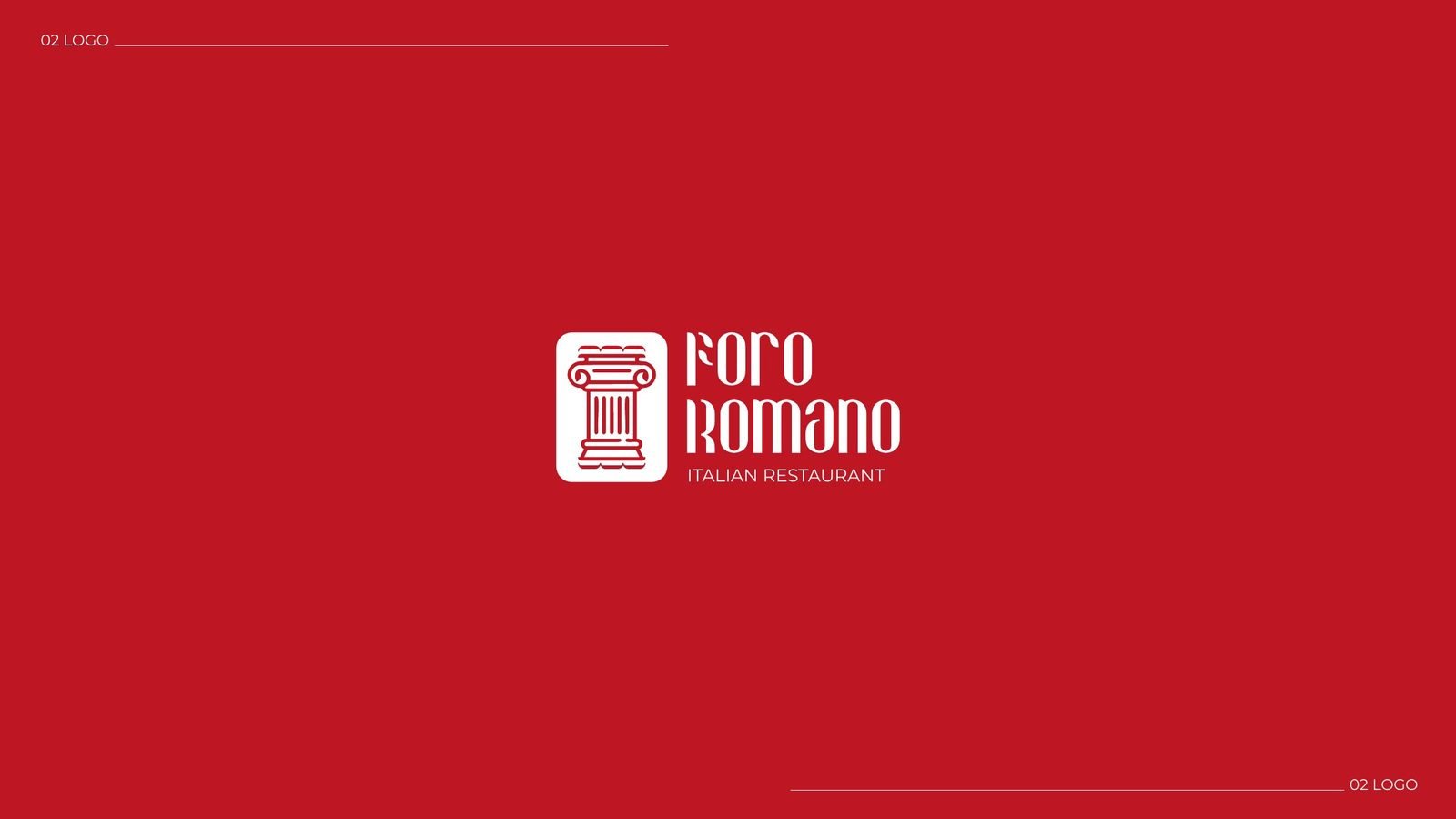 Foro Romano: Horizontal logo reversed on red
