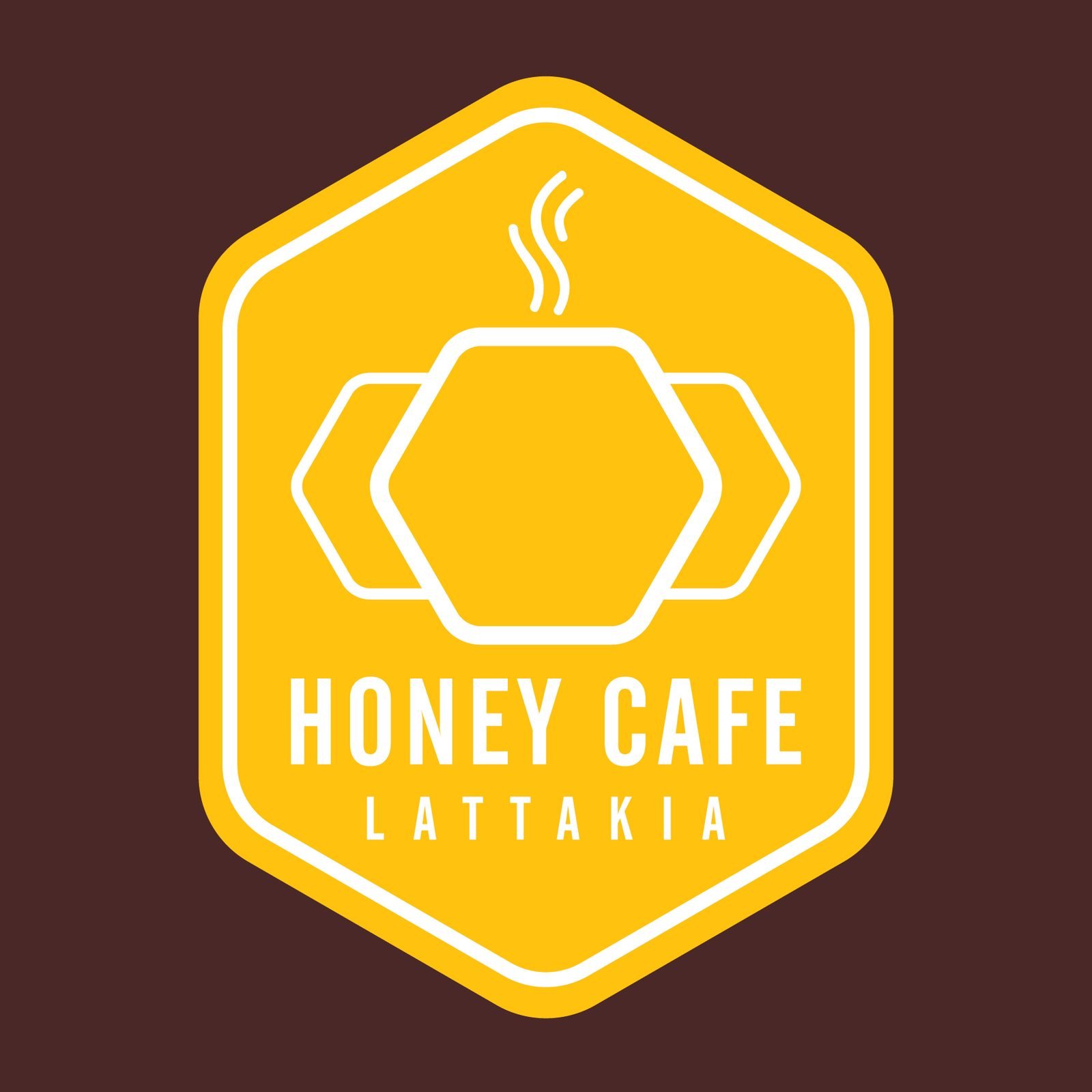 Honey Cafe: Primary logo, yellow on brown