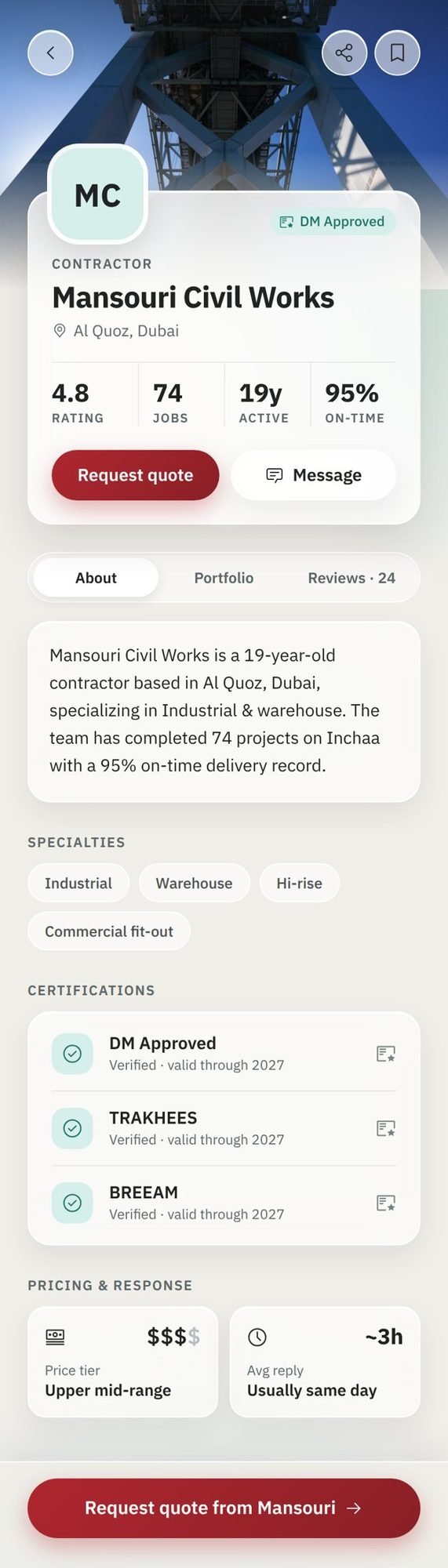 Inchaa: Contractor profile