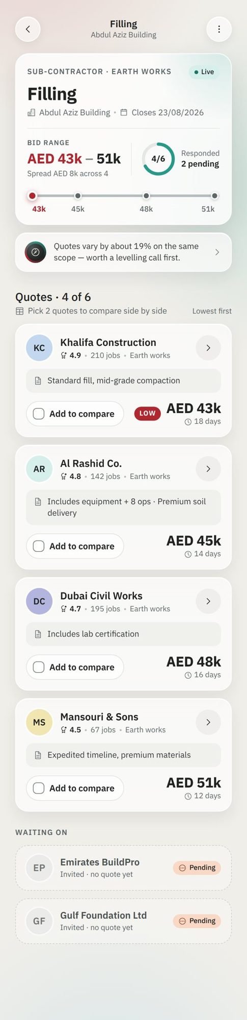 Inchaa: Quote compare