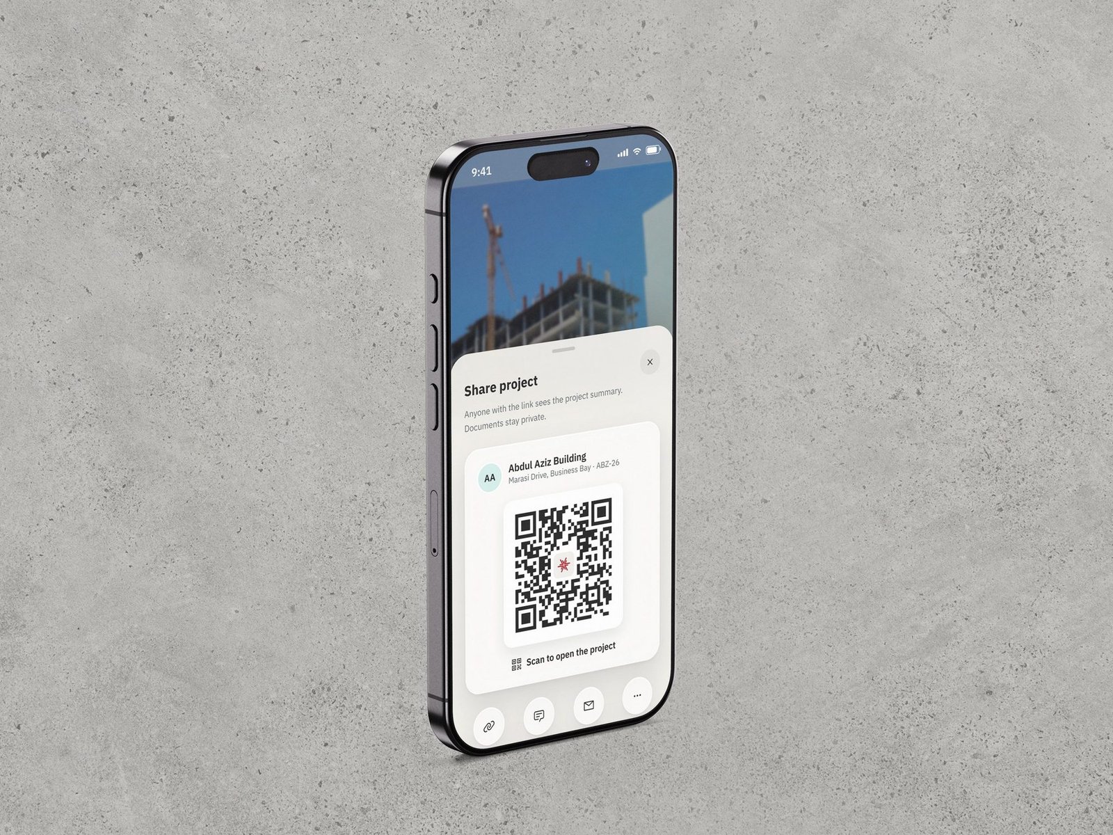 Inchaa: QR share sheet