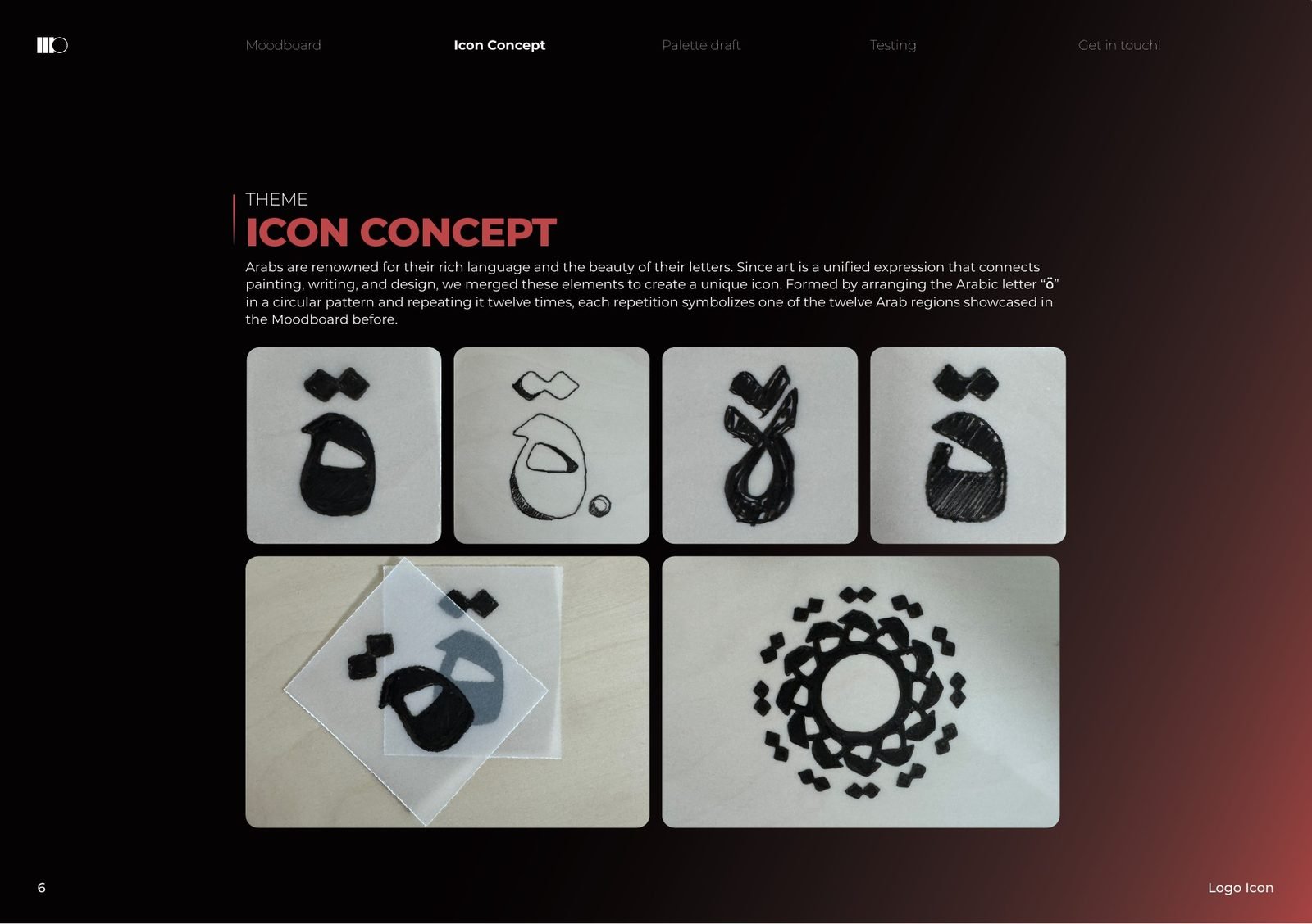 Kutubna Cultural Center: Sketches of the letter ة arranged into a rosette