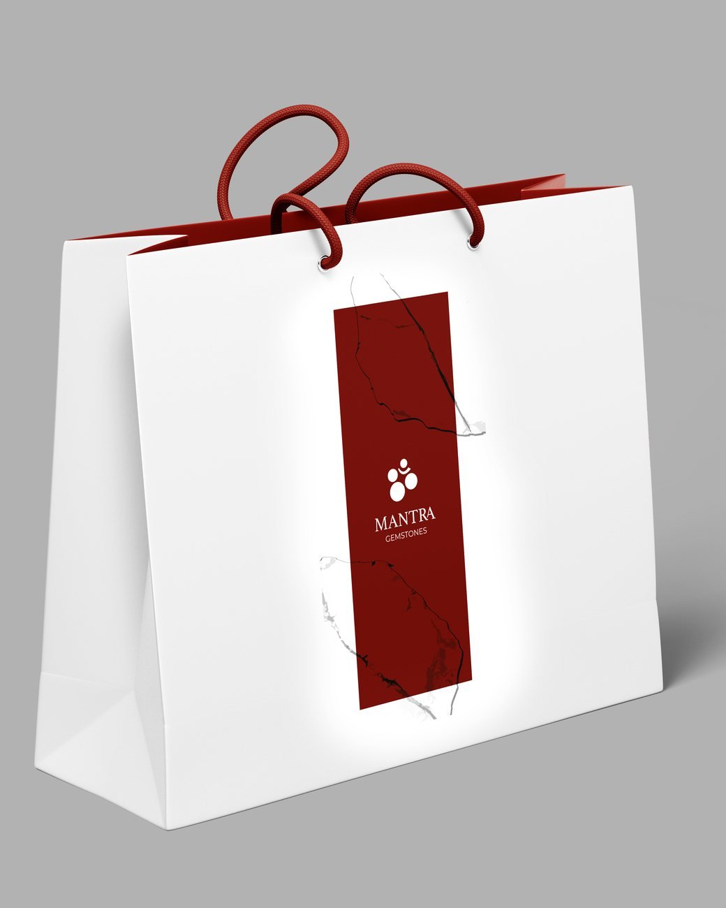 Mantra Gemstones: Brand identity, icon set and launch social assets for Mantra Gemstones, a natural gemstone store opening in Dubai.