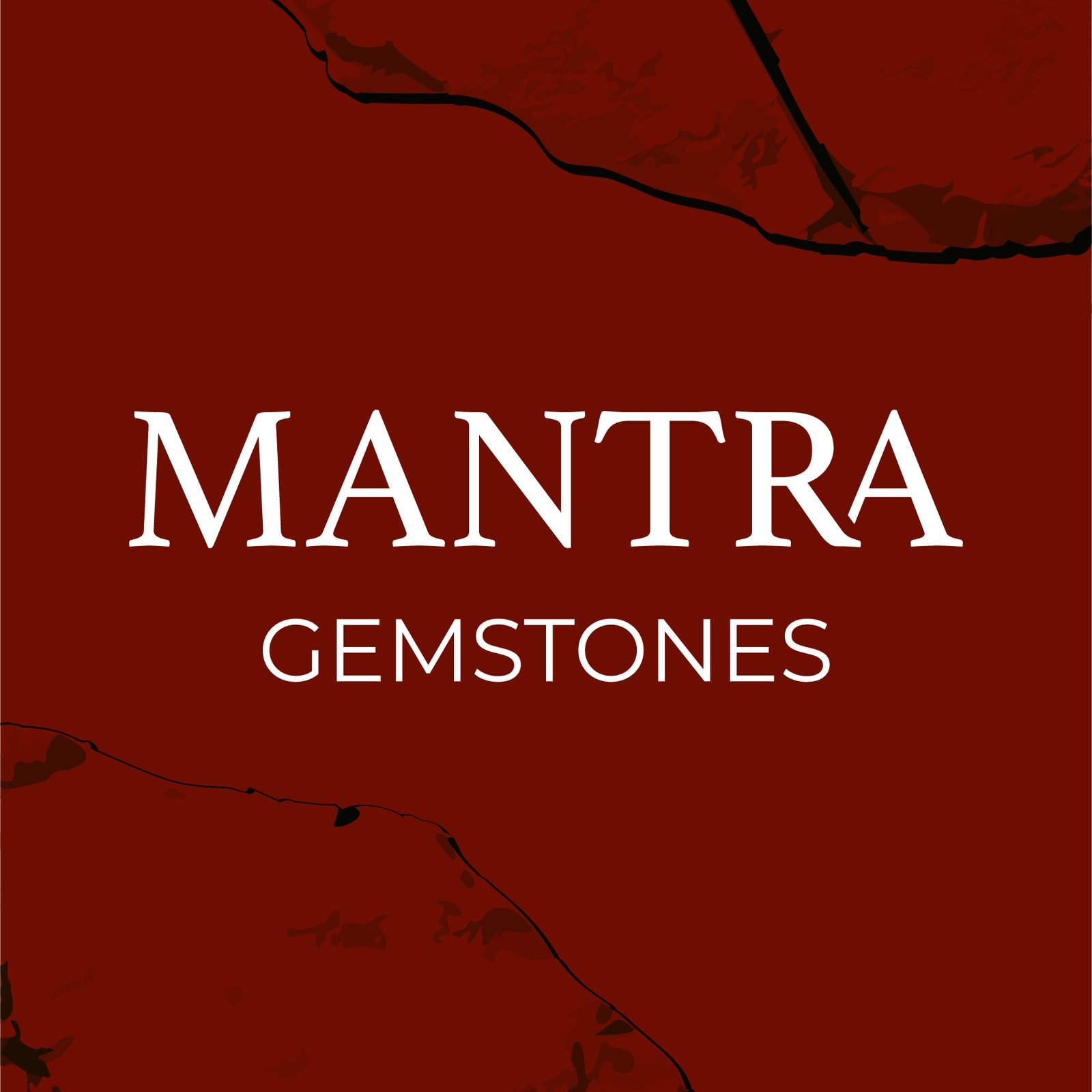 Mantra Gemstones: Mantra Gemstones wordmark on earth red