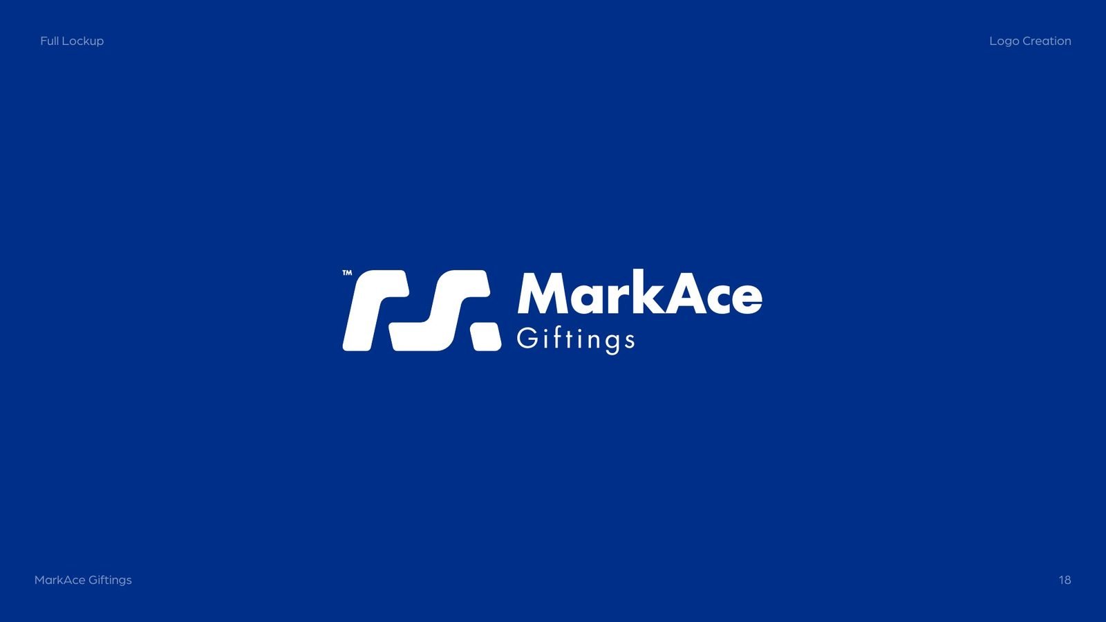 MarkAce Giftings: Horizontal lockup on deep blue