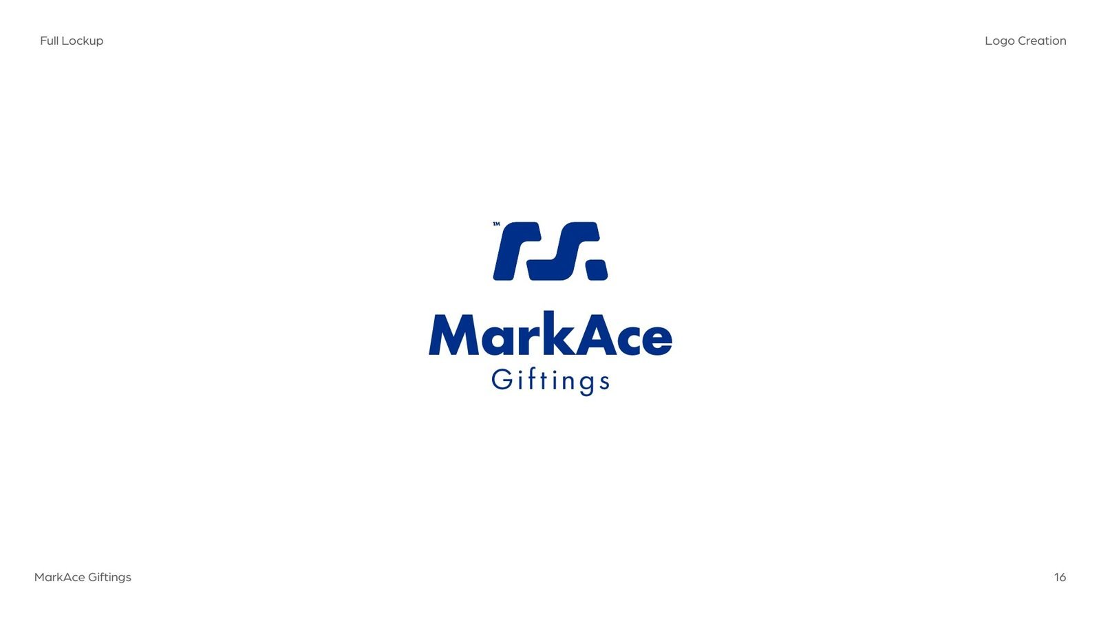 MarkAce Giftings: Primary stacked lockup in blue