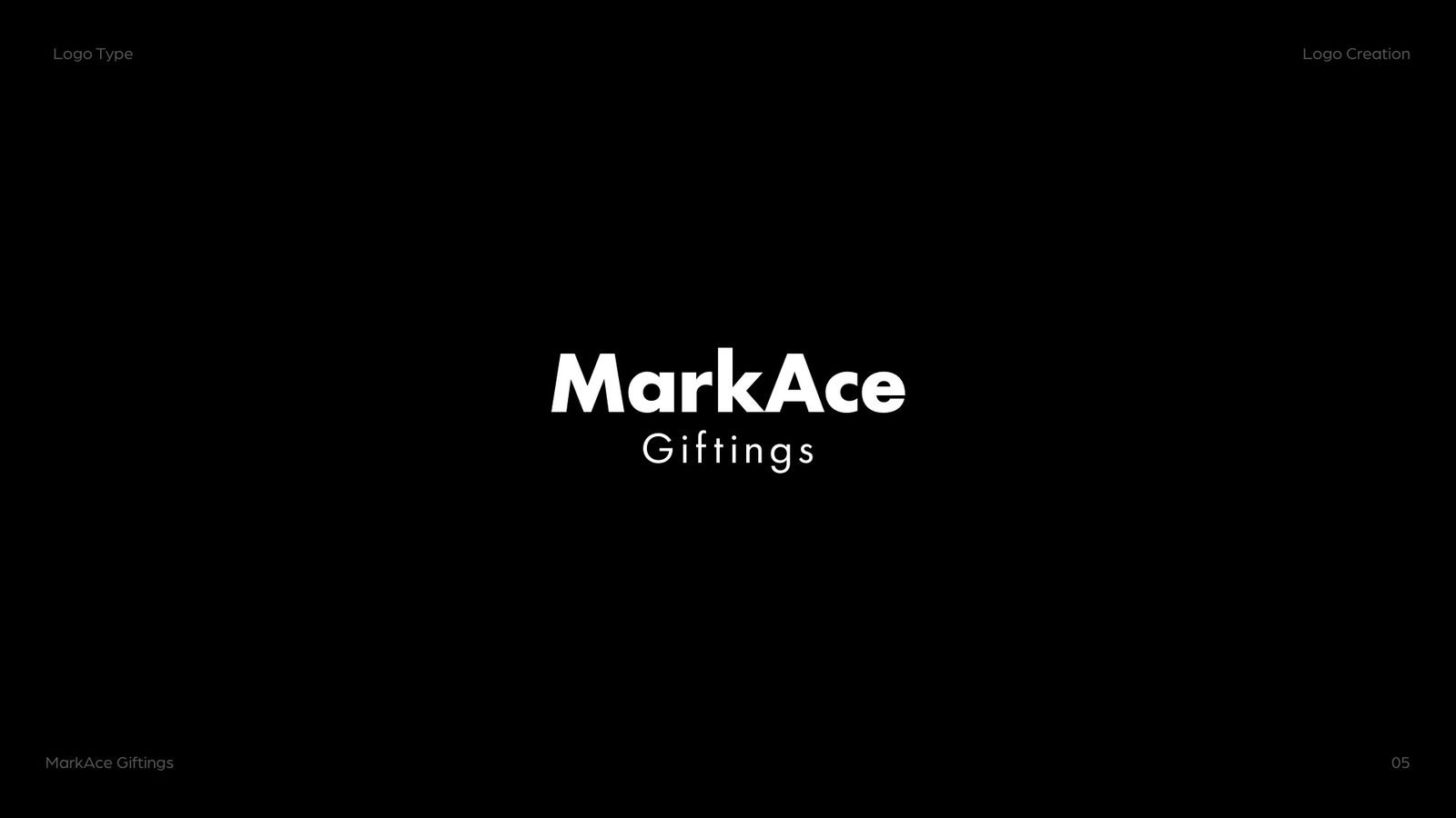 MarkAce Giftings: MarkAce Giftings logotype on black