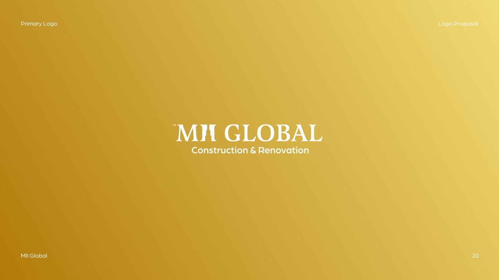 MII Global: Wordmark on gold