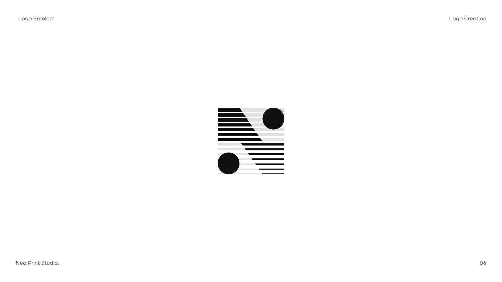 Neo Print Studio: The emblem in black on white