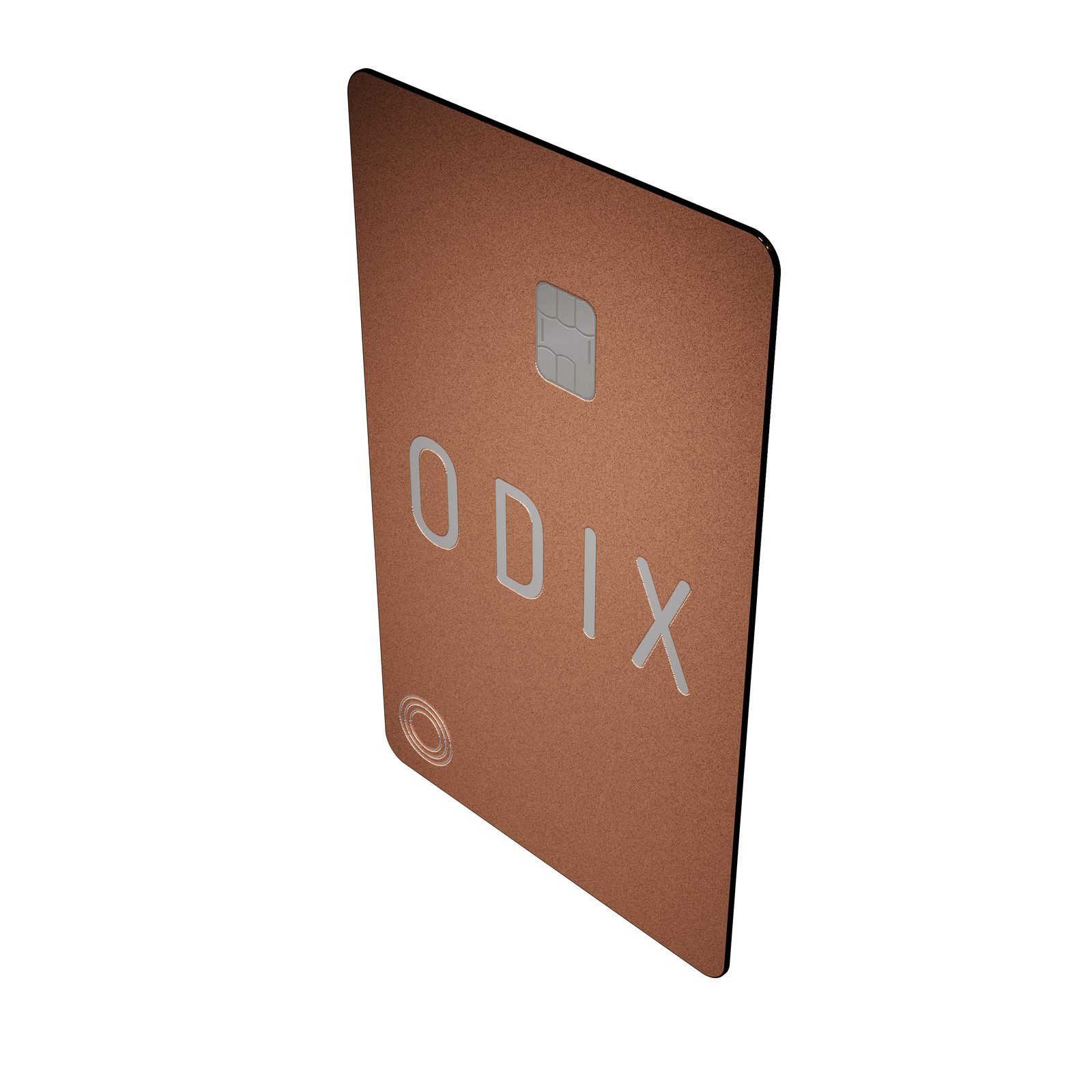 Odix Pay: Rose gold card from above