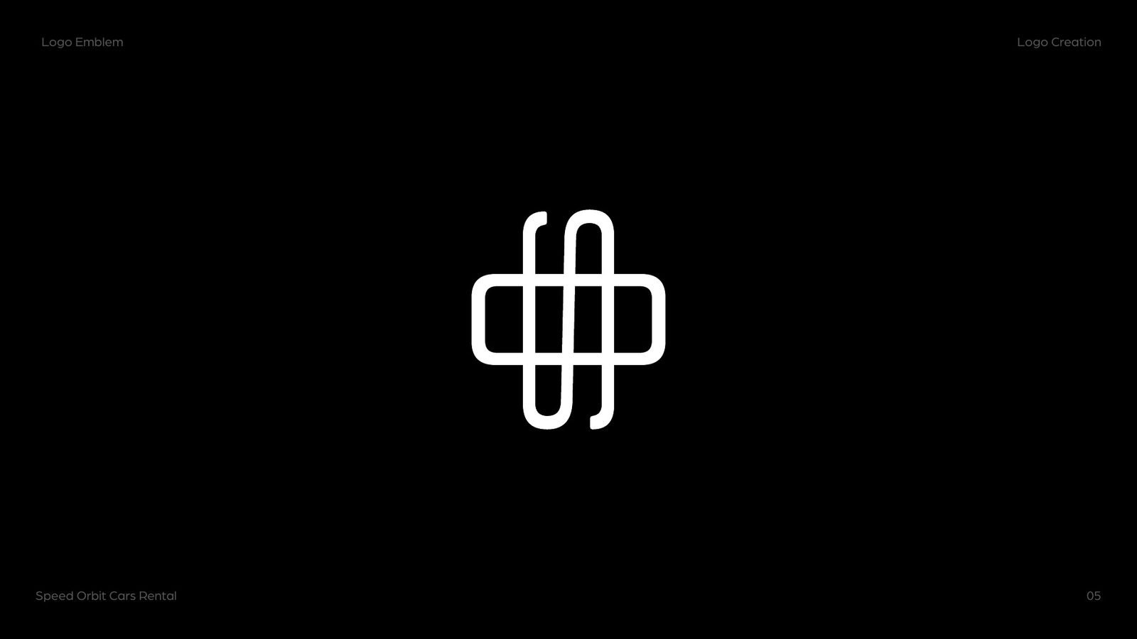 Speed Orbit: The emblem in white on black