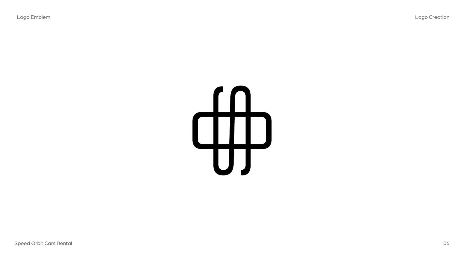 Speed Orbit: The emblem in black on white
