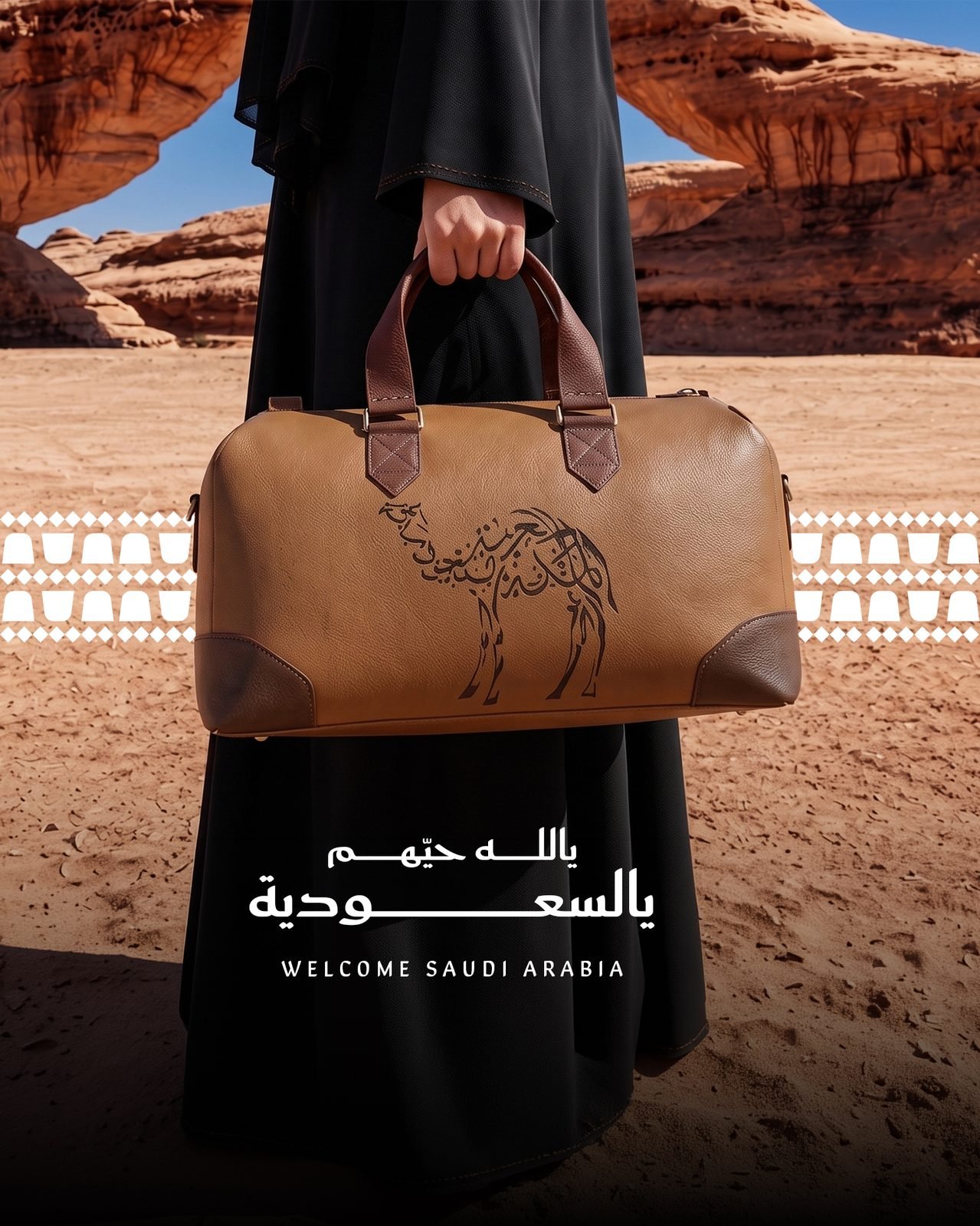 Vonto: Feed post: the camel-embroidered duffle with the welcome line