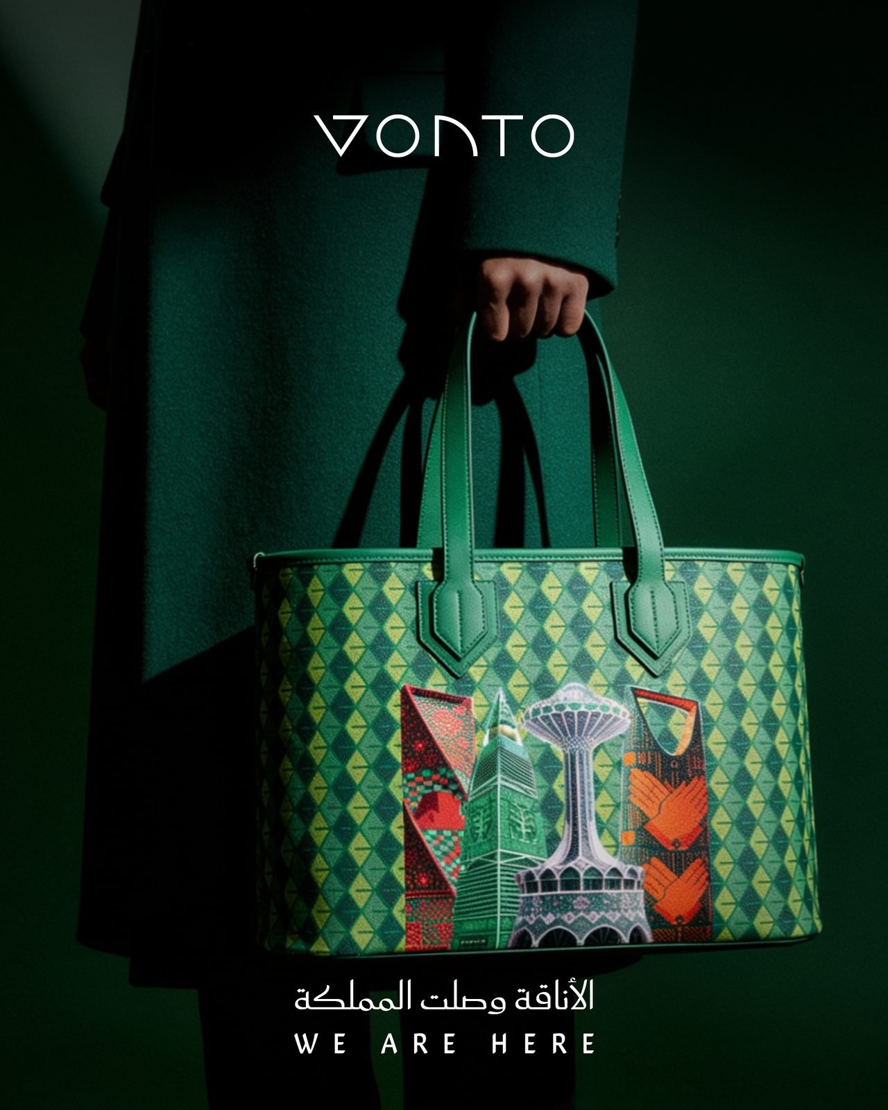 Vonto: “We are here”: the green tote with Riyadh landmarks